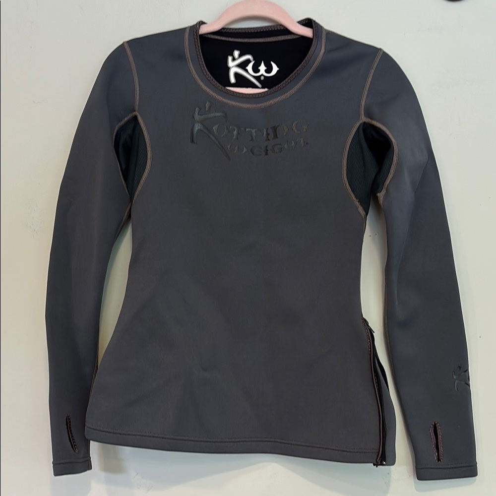 Kutting weight Women's Gray sauna shirt with thumb holes